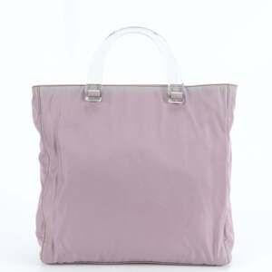 Prada Tessuto Nylon Triangle Logo Clear Handbag Tote Bag Shoulder for Women